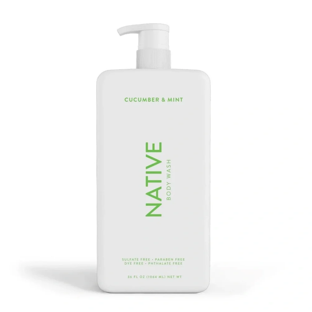 NEW Native Body Wash, Cucumber & Mint - 36.00 fl oz with Pump Free Gift
